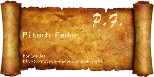 Pitsch Fedor névjegykártya